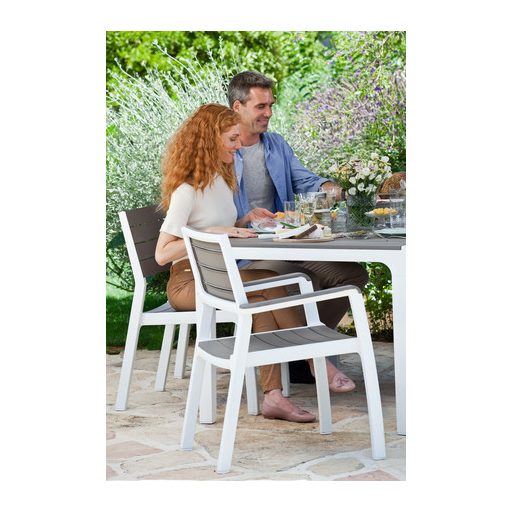 Keter Harmony kerti bútor szett, asztal + 4 szék fehér/világos szürke