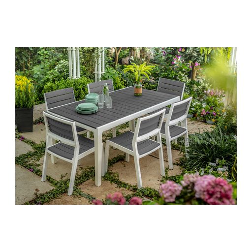Keter Harmony kerti bútor szett, asztal + 4 szék fehér/világos szürke