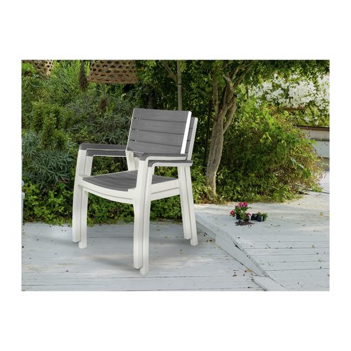 Keter Harmony kerti bútor szett, asztal + 4 szék fehér/világos szürke