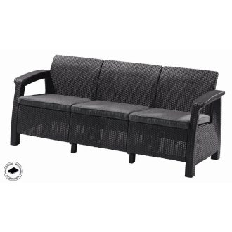   Keter Corfu love seat max kerti bútor, háromszemélyes kanapé, grafit