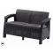 Keter Corfu kerti bútor love seat kétszemélyes kanapé, grafitszürke