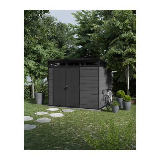 Keter Cortina 9x7 kerti tároló grafitszürke, padlóval