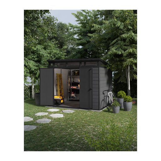 Keter Cortina 9x7 kerti tároló grafitszürke, padlóval
