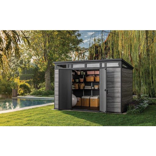 Kerti ház Keter PENT Signature 11x7 Storm Grey, padlóval