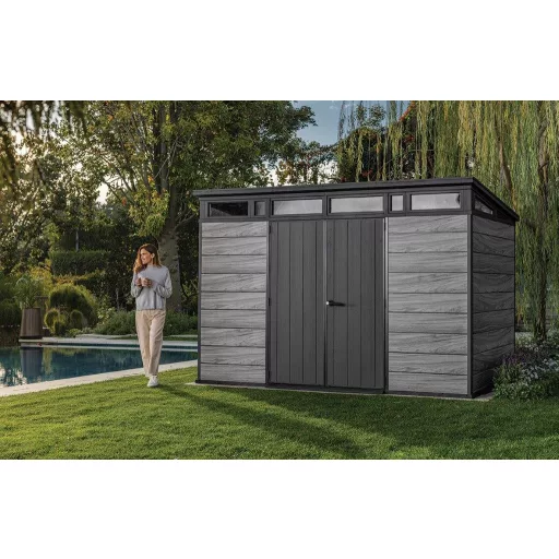 Kerti ház Keter PENT Signature 11x7 Storm Grey, padlóval