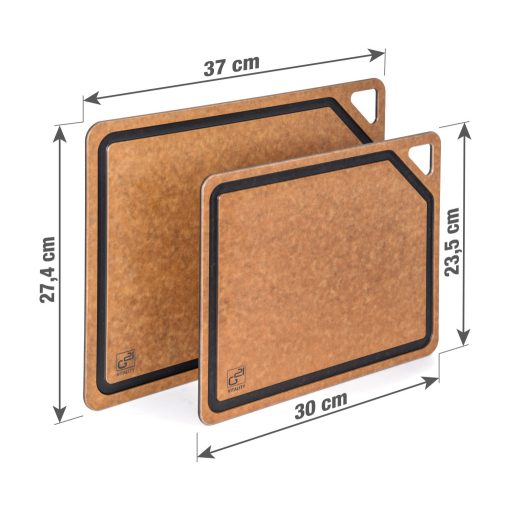 G21 EcoCut vágódeszka természetes cellulózból – 2 db-os készlet, barna