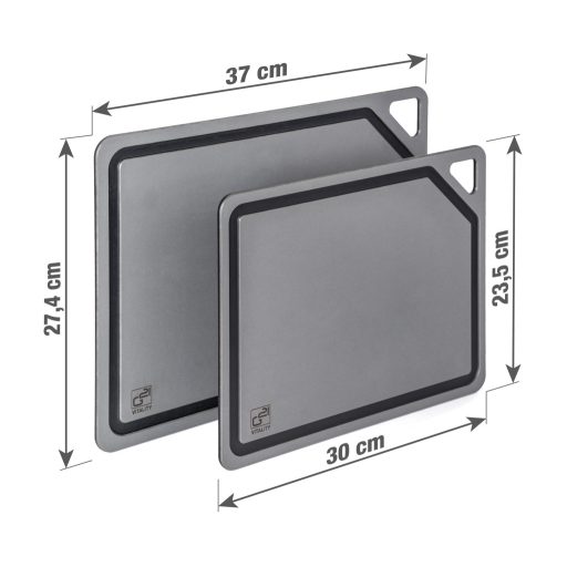 G21 EcoCut szeletelődeszka természetes cellulózból – 2 darabos készlet, grafit színben