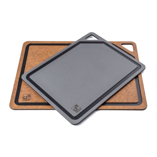 G21 EcoCut szeletelődeszka természetes cellulózból – 2 darabos készlet, barna/grafit színben