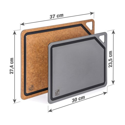 G21 EcoCut szeletelődeszka természetes cellulózból – 2 darabos készlet, barna/grafit színben