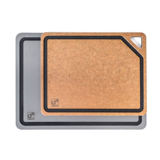 G21 EcoCut szeletelődeszka természetes cellulózból – 2 darabos készlet, grafit/barna színben