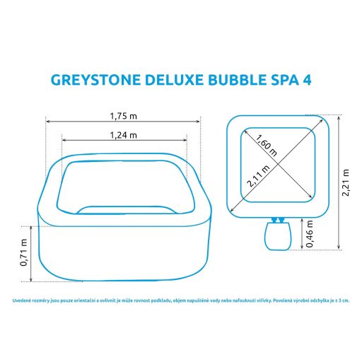 Felfújható pezsgőfürdő Marimex Greystone Deluxe Bubble Spa 4 NP
