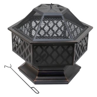 Cattara HEXAGON tűztér copper patina fedéllel