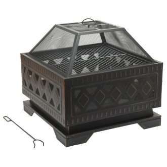 Cattara SQUARE réz patinás kandalló fedéllel