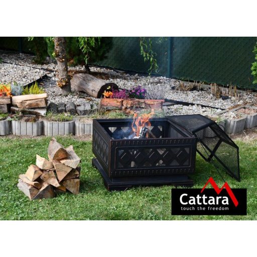 Cattara SQUARE réz patinás kandalló fedéllel