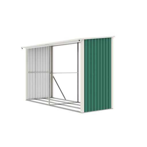 G21 WOH 682 tüzifa tároló - 302 x 119 cm, zöld