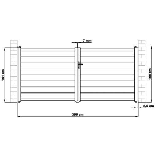 Kapu G21 Reno 350x158 cm kétszárnyú, antracit színű
