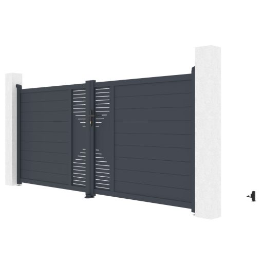 Kapu G21 Marion 350x158 cm kétszárnyú, antracit színű