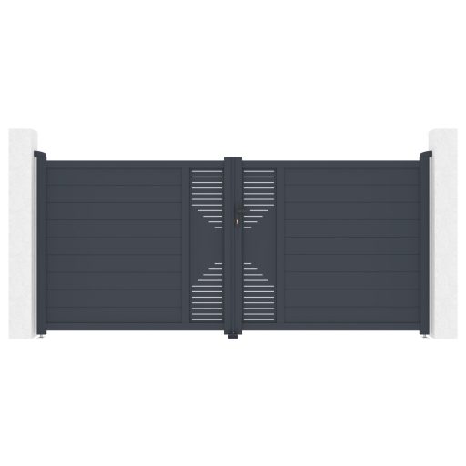 Kapu G21 Marion 350x158 cm kétszárnyú, antracit színű