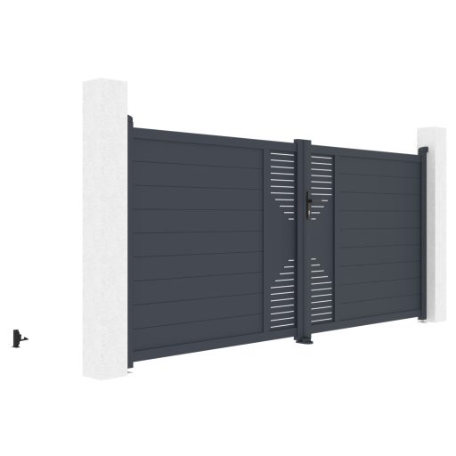 Kapu G21 Marion 350x158 cm kétszárnyú, antracit színű