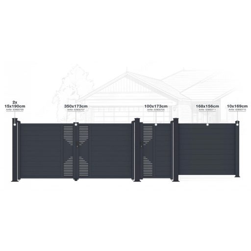 Kerítésmező G21 Marion 168x156 cm, antracit