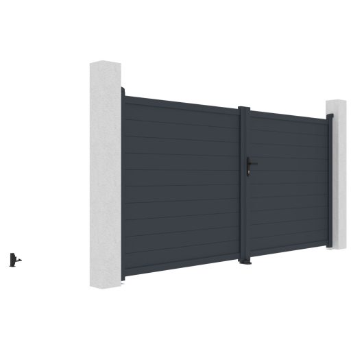 G21 Orlando 350x173 cm-es kétszárnyú kapu, antracit színben