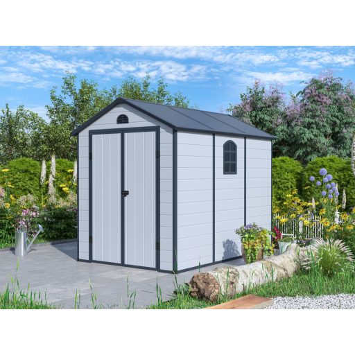 G21 Boston 523 kerti ház - 188 x 278 cm, műanyag, világosszürke