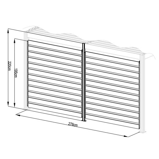 G21 forgatható lamellás oldalfal 2,8x2,2 m Austin pergolához