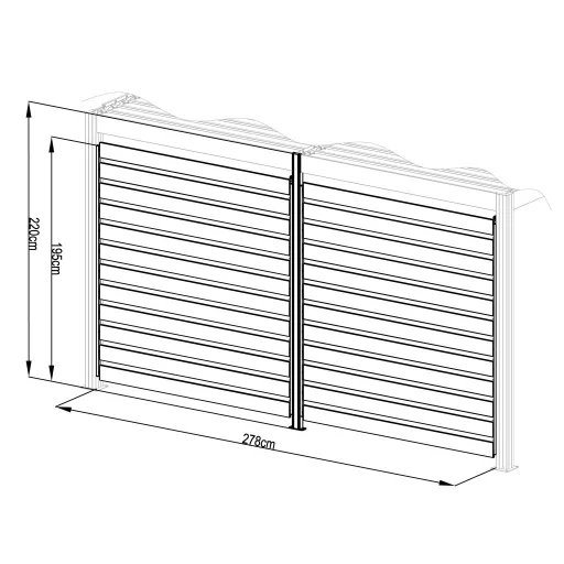 G21 forgatható lamellás oldalfal 2,8x2,2 m Austin pergolához