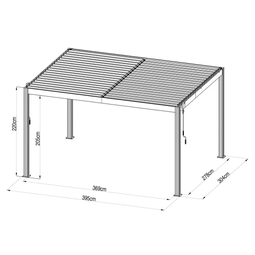 G21 Austin Premium 4x3 m bioklimatikus pergola 100% alumínium, antracit
