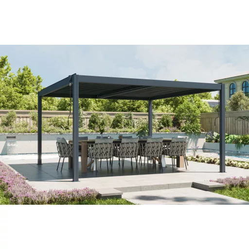 G21 Austin Premium 4x4 m bioklimatikus pergola, antracit alumínium