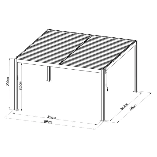 G21 Austin Premium 4x4 m bioklimatikus pergola, antracit alumínium
