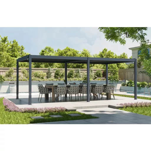 G21 Austin Premium 6x3 m bioklimatikus pergola 100% alumínium, antracit
