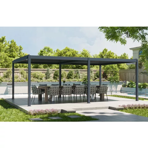 G21 Austin Premium 6x4 m bioklimatikus pergola 100% alumínium, antracit
