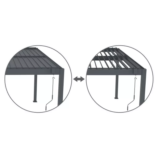 G21 Trenton 3x3 m bioklimatikus pergola, antracit alumínium