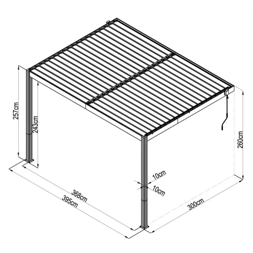 G21 Trenton 4x3 m bioklimatikus pergola, antracit alumínium