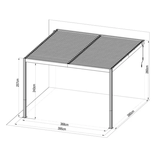 G21 Trenton 4x4 m bioklimatikus pergola, antracit alumínium