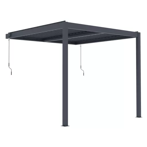 G21 Trenton Premium 3x3 m bioklimatikus pergola 100% alumínium, antracit