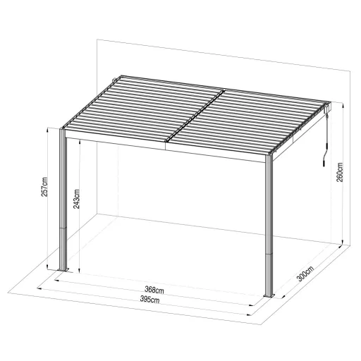 G21 Trenton Premium 4x3 m bioklimatikus pergola, antracit alumínium