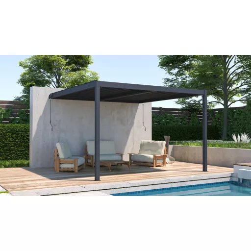 G21 Trenton Premium 4x4 m bioklimatikus pergola 100% alumínium, antracit