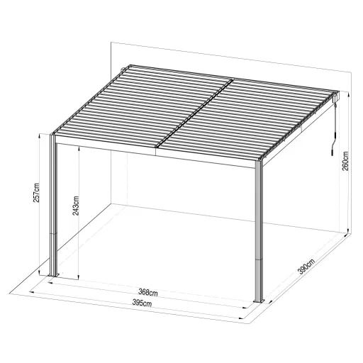 G21 Trenton Premium 4x4 m bioklimatikus pergola 100% alumínium, antracit