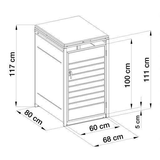 G21 szemetes tároló 68x117x80 cm, antracit színű fa dekorral