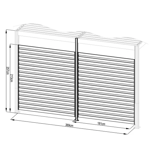 G21 kiegészítő fix lamellás fal 4x2,6 m Trenton pergolához