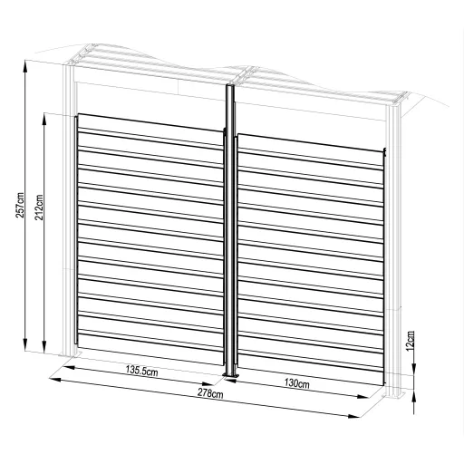 G21 kiegészítő forgatható lamellás fal 3x2,6 m Trenton pergolához