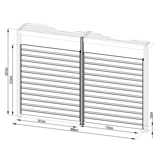 G21 kiegészítő forgatható lamellás fal 4x2,6 m Trenton pergolához