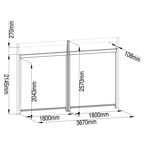 G21 kiegészítő oldalsó napellenző 4x2,6 m Trenton pergolához
