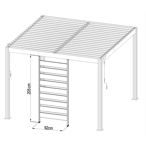 G21 kiegészítő fix lamellás oldalfal 92x205,5 cm Austin pergolához