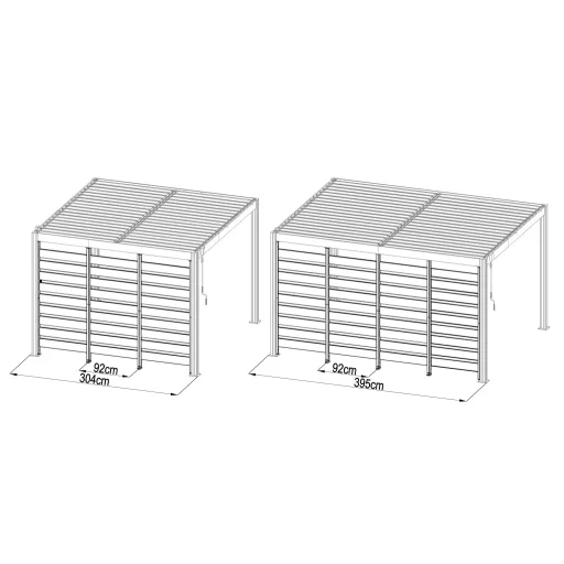 G21 kiegészítő fix lamellás oldalfal 92x205,5 cm Austin pergolához