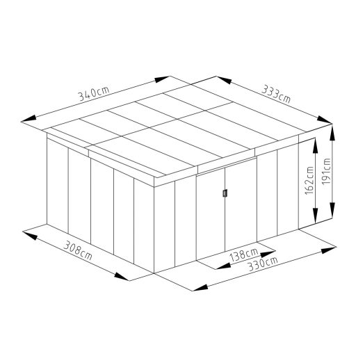 G21 GRAH 1132 kerti tároló - 340 x 333 cm, barna