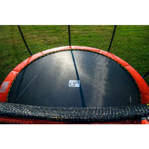 G21 SpaceJump trambulin védőhalóval, 305 cm, ajándék létrával, piros színben