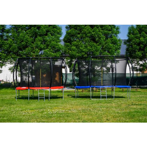 G21 SpaceJump trambulin védőhalóval, 305 cm, ajándék létrával, piros színben